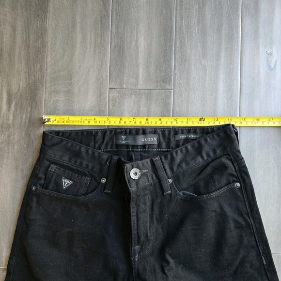 Guess Mens Slim Tapered Jeans Black Denim Size 29x30 Stretch Pants - Picture 6 of 8